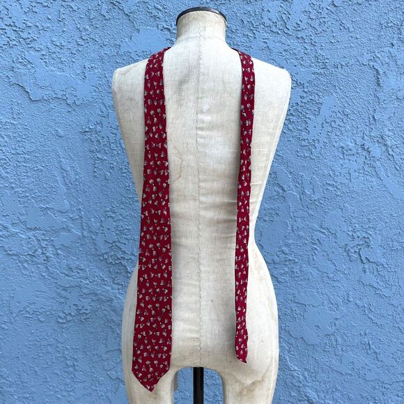 Vintage Fendi Silk tie in Maroon Abstract Pattern Menswear Dandy - Picture 3 of 8